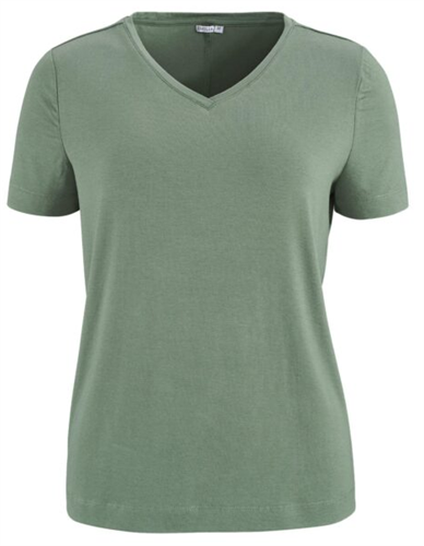 Topp v-ringad av Bambu med kort ärm