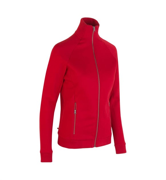 Sweatshirt cardigan Dam m dragkedja röd st S