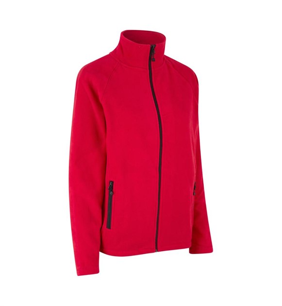 Fleececardigan Dam röd st M