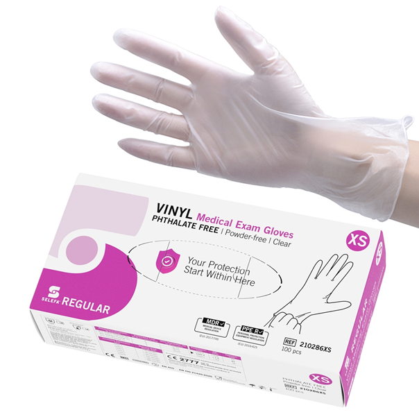 Handskar vinyl pf Regular Selefa AQL 1,5  XS 100st/fp