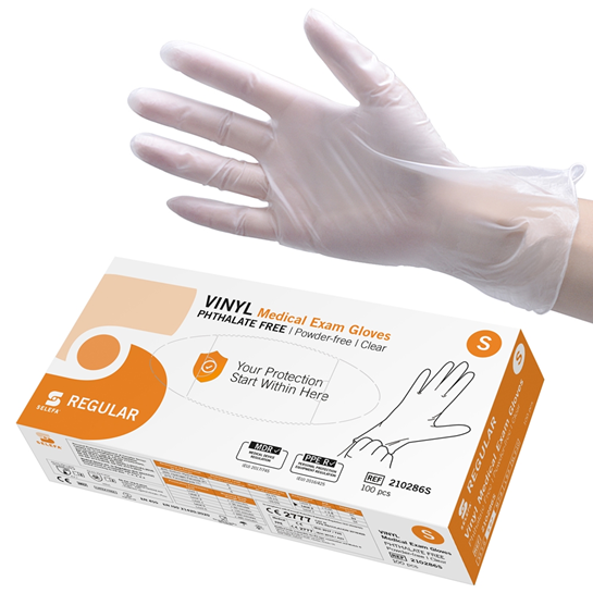 Handskar vinyl pf Regular Selefa AQL 1,5  S 100st/fp