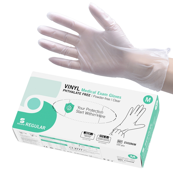 Handskar vinyl pf Regular Selefa AQL 1,5  M 100st/fp