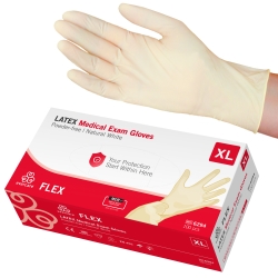 Handskar Latex puderfri Vit XL AQL 1,5 FLEX 100st/fp