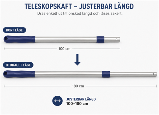 Teleskopskaft 80-142 cm