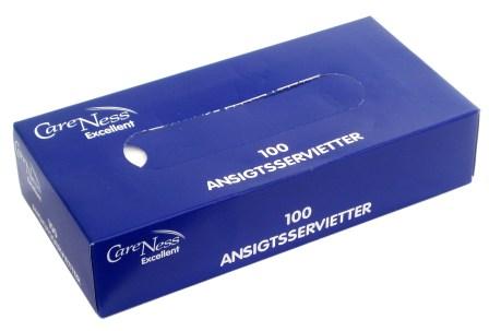 Ansiktsservetter CareNess Excellent 1x100 st