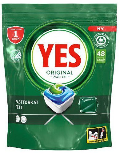 Maskindisk Yes Allt i ett Orginal 48 st/fp