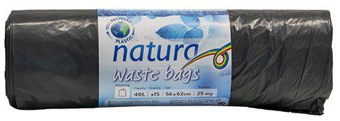 Avfallspåse Grå 40 L med dragsnöre 15st/rl