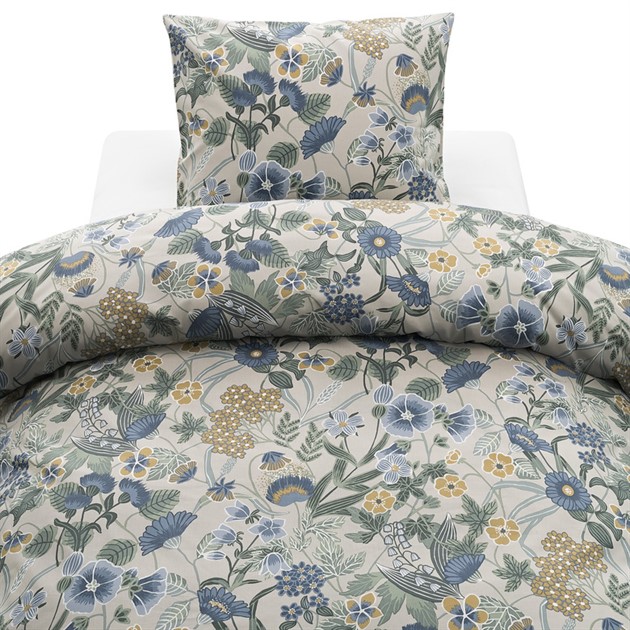 Bäddset 2-dels Blombacken Blå