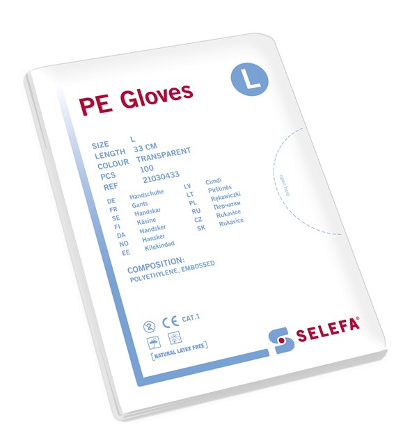 Handskar skydds Std Clear Large 34cm 100st/fp