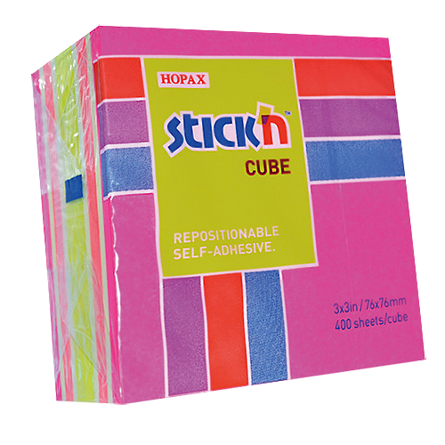 Notisblock Kub 76x76, Rosa/Röd 400 blad i block