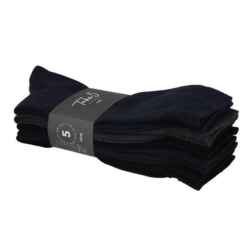 Strumpa slätstickad mörka färger i 5-pack