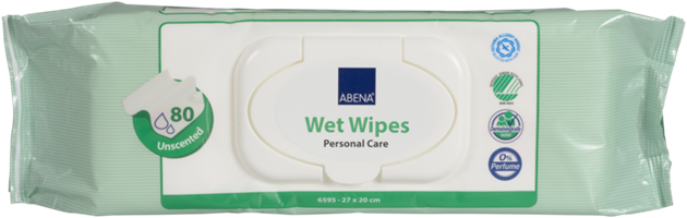 Tvättlapp våtservett Abena 27x20 cm med plastlock oparf  80st/fp