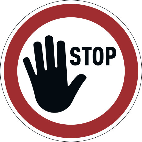 Varseldekal "STOP" borttagbar