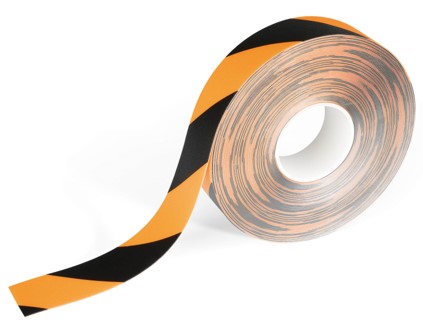 Golvmarkeringstejp 50mmx0,5x15m gul/svart 1rl