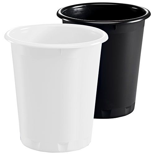 Papperskorg plast svart 13L