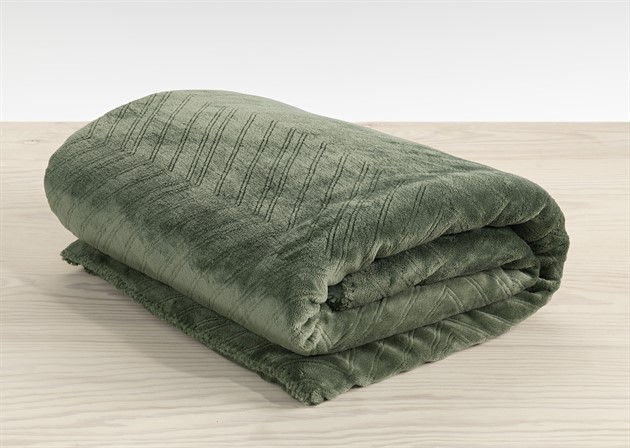 Pläd mjuk fluffig Sherpa Grön 130x170 cm
