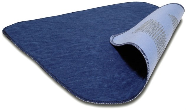 Sittunderlägg 45x45cm blå velour antihalk