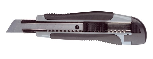 Brytkniv 18mm, Lås+Gummigrepp