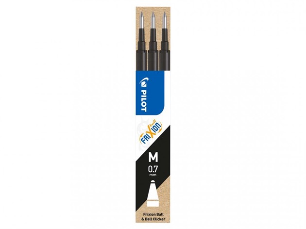 Kulpatron Pilot Frixion Clicker 0,7 mm 3 st/fp svart