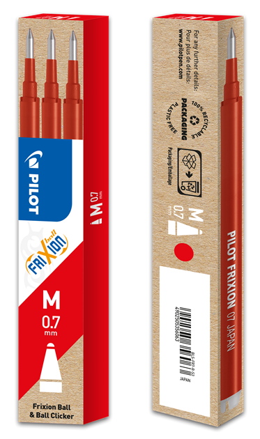 Kulpatron Pilot Frixion Clicker 0,7 mm 3 st/fp röd
