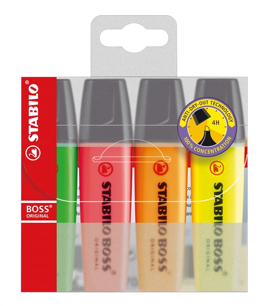 Överstrykningspenna set om 4st i olika färger