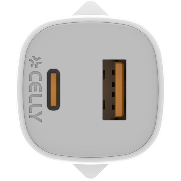 Laddare 25W PD/QC Vit för USB och USB-C