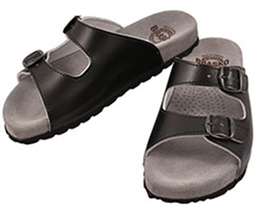 Sandal i skinn med anatomiskt stöd