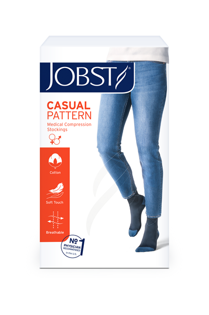 Kompressionsstrumpa JOBST Casual P stl S, KKL1: 15-20mmHg, Knä, Rosa