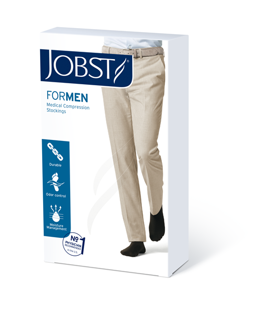 Kompressionsstrumpa JOBST forMen stl S, KKL1: 15-20mmHg, Knä, Svart