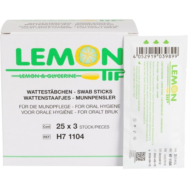 Munrengöringspinne 10 cm våt m citronsmak 75st/fp