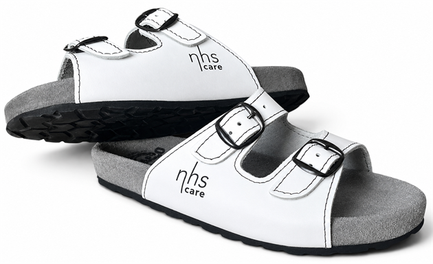 Sandal i skinn med anatomiskt stöd