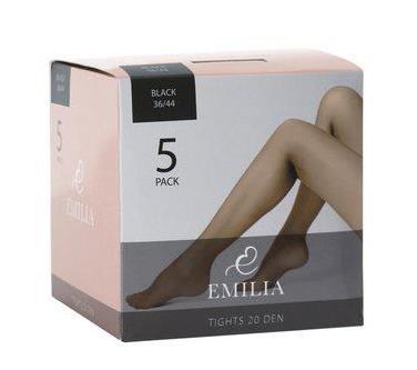 Strumpbyxa 20 den svart 5-pack stl 36-44