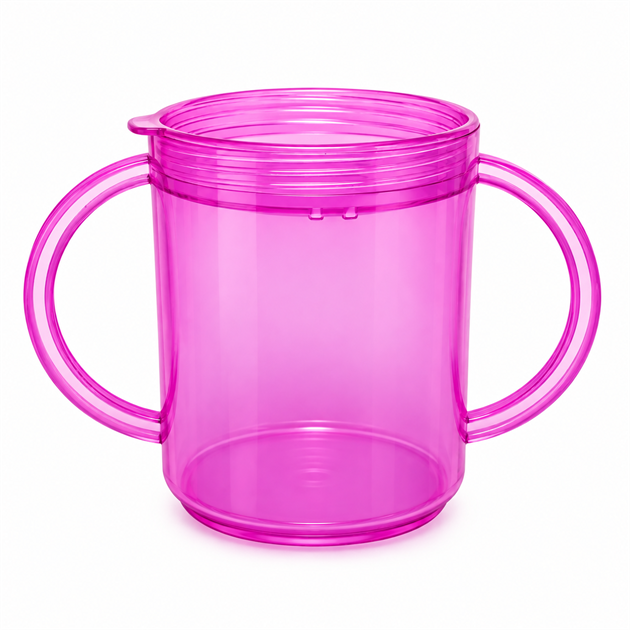 Mugg med skålformat lock rosa