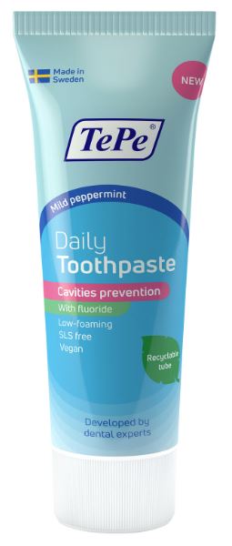 Tandkräm TePe Daily mild Pepparmint 75 ml
