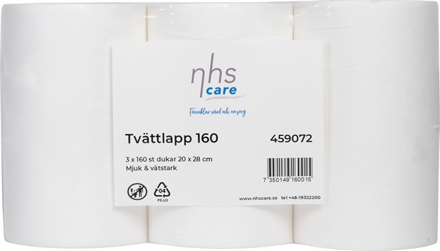 Tvättlapp 160 supermjuk 20x28 3rl x160 ark=480 ark
